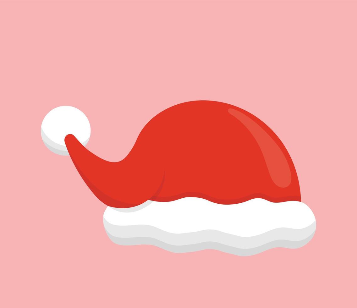 en santa hatt, element för jul eller ny år, vektor tecknad serie stil, symbol ikon illustration
