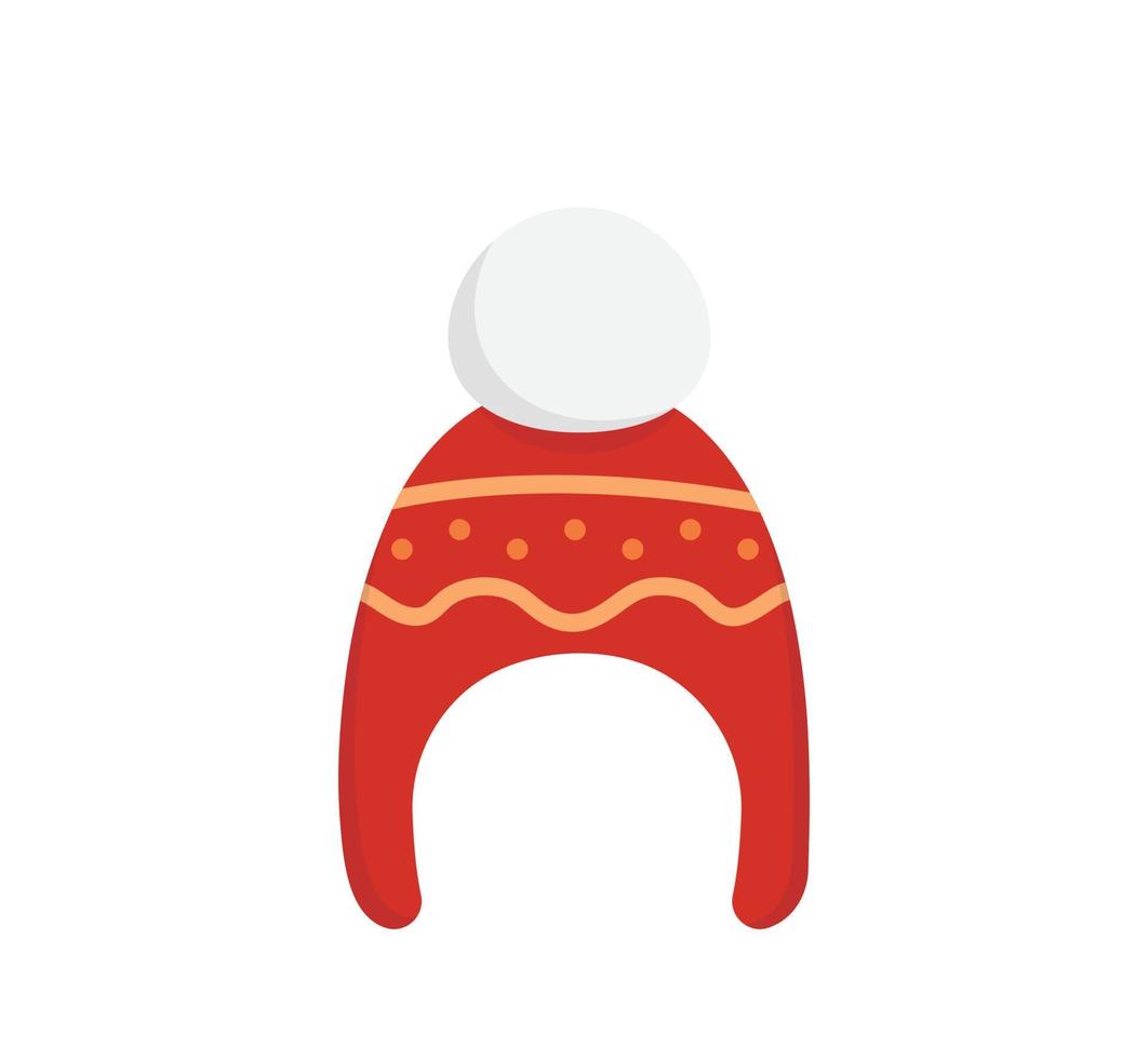 element av jul ull- hatt, värma vinter- hatt, jul hatt, vektor tecknad serie stil