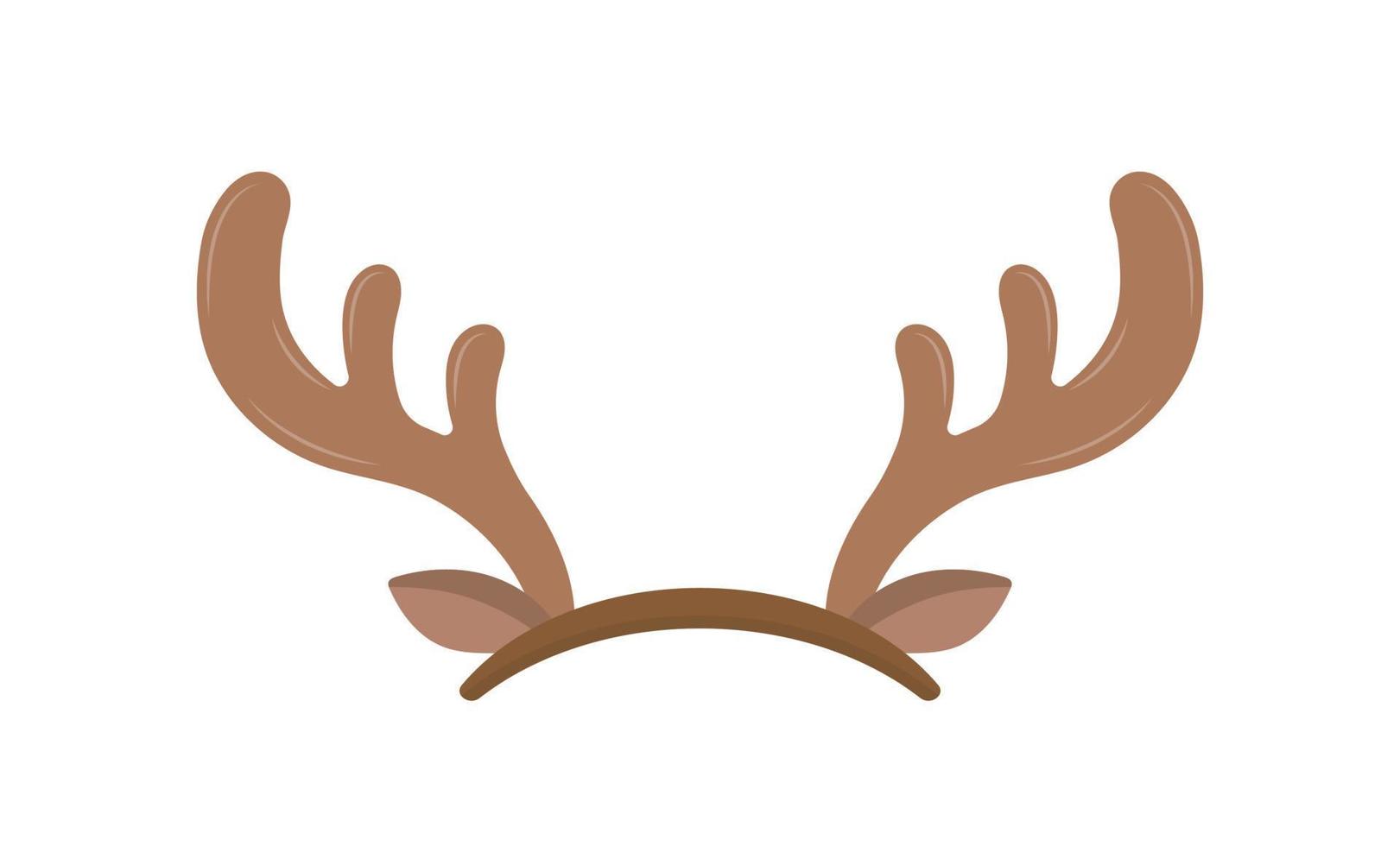 horn av älg eller ren, jul element, pannband med horn, vektor tecknad serie stil, symbol ikon illustration