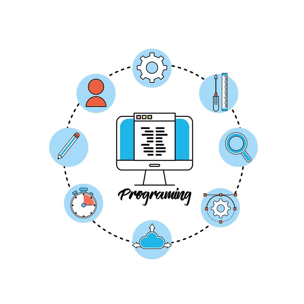 programmering och kodning konceptdesign vektor