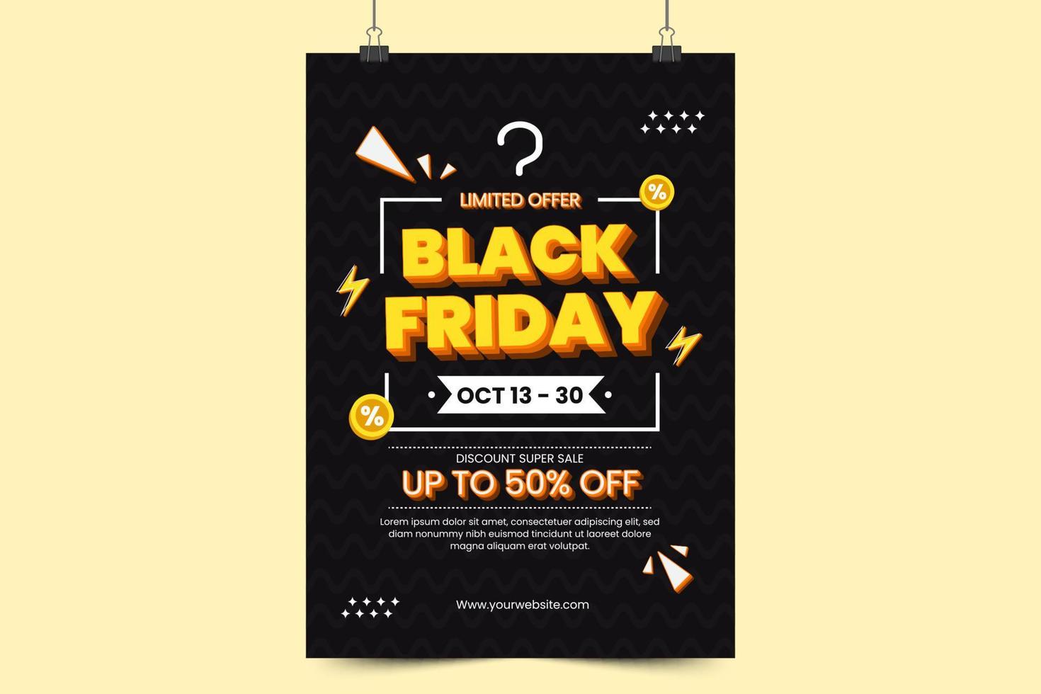 Black Friday-Verkaufsplakat oder Flyer-Design-Vorlage vektor