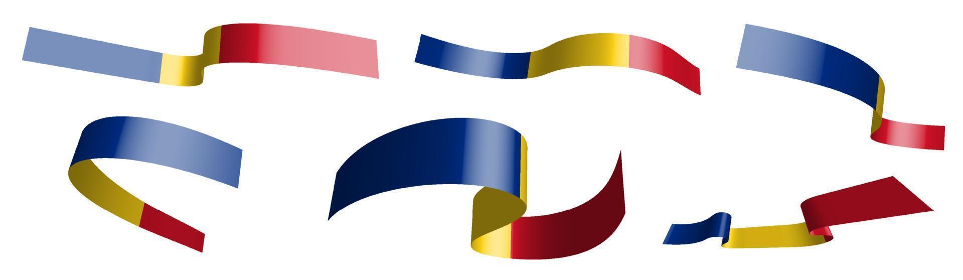 uppsättning av Semester band. rumänien flagga vinka i vind. separation in i lägre och övre skikten. design element. vektor på vit bakgrund