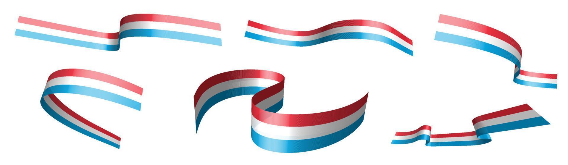 uppsättning av Semester band. luxemburg flagga vinka i vind. separation in i lägre och övre skikten. design element. vektor på vit bakgrund