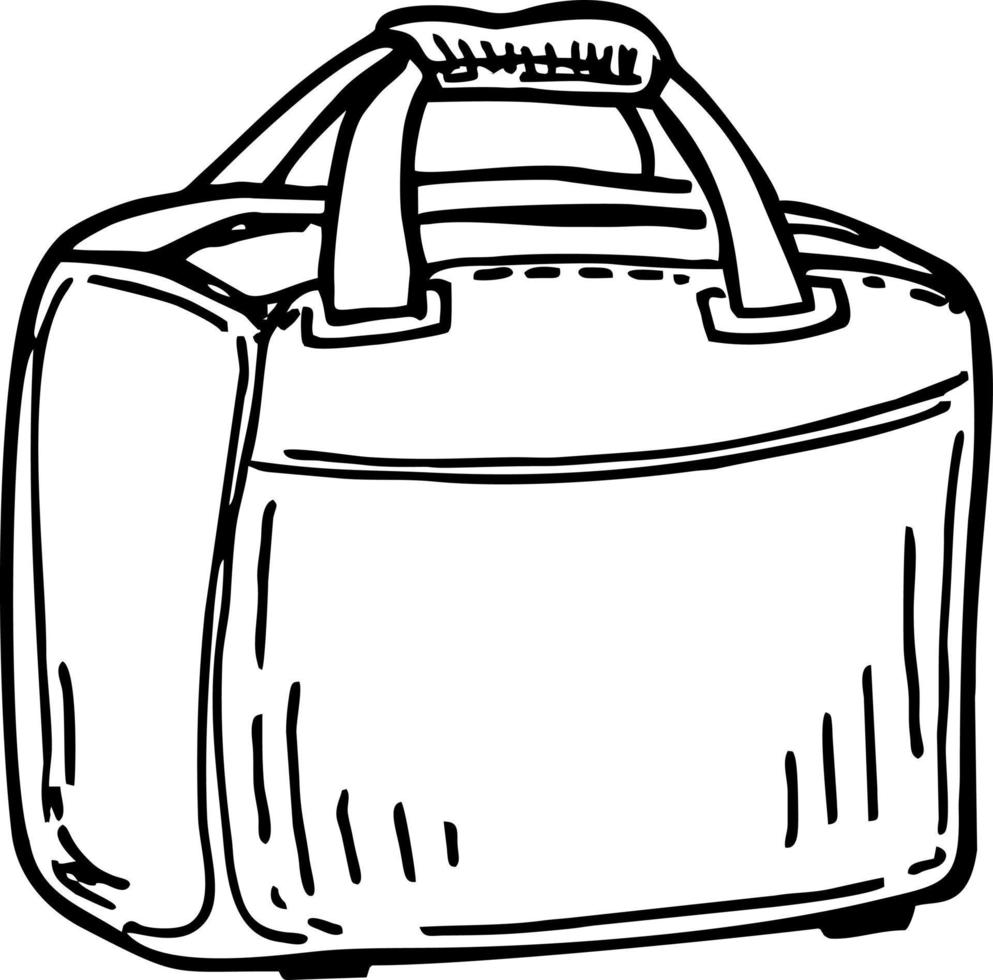 Rucksack, Einkaufstasche, Sporttasche oder Reisetasche. Tasche mit Vordertasche, Ersatztasche, Designelemente für Reisegepäck. vektor
