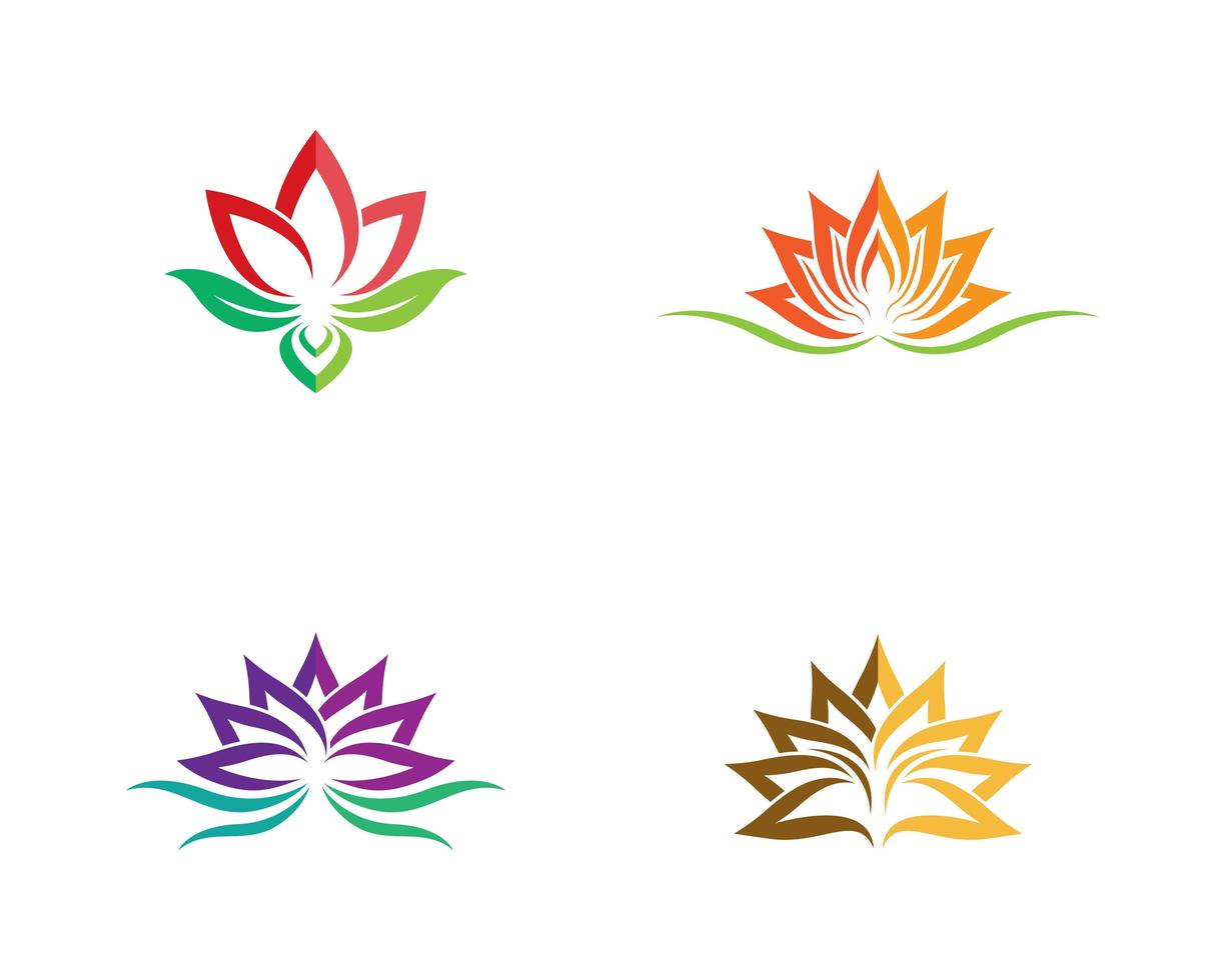 skönhet blomma logotyp set vektor