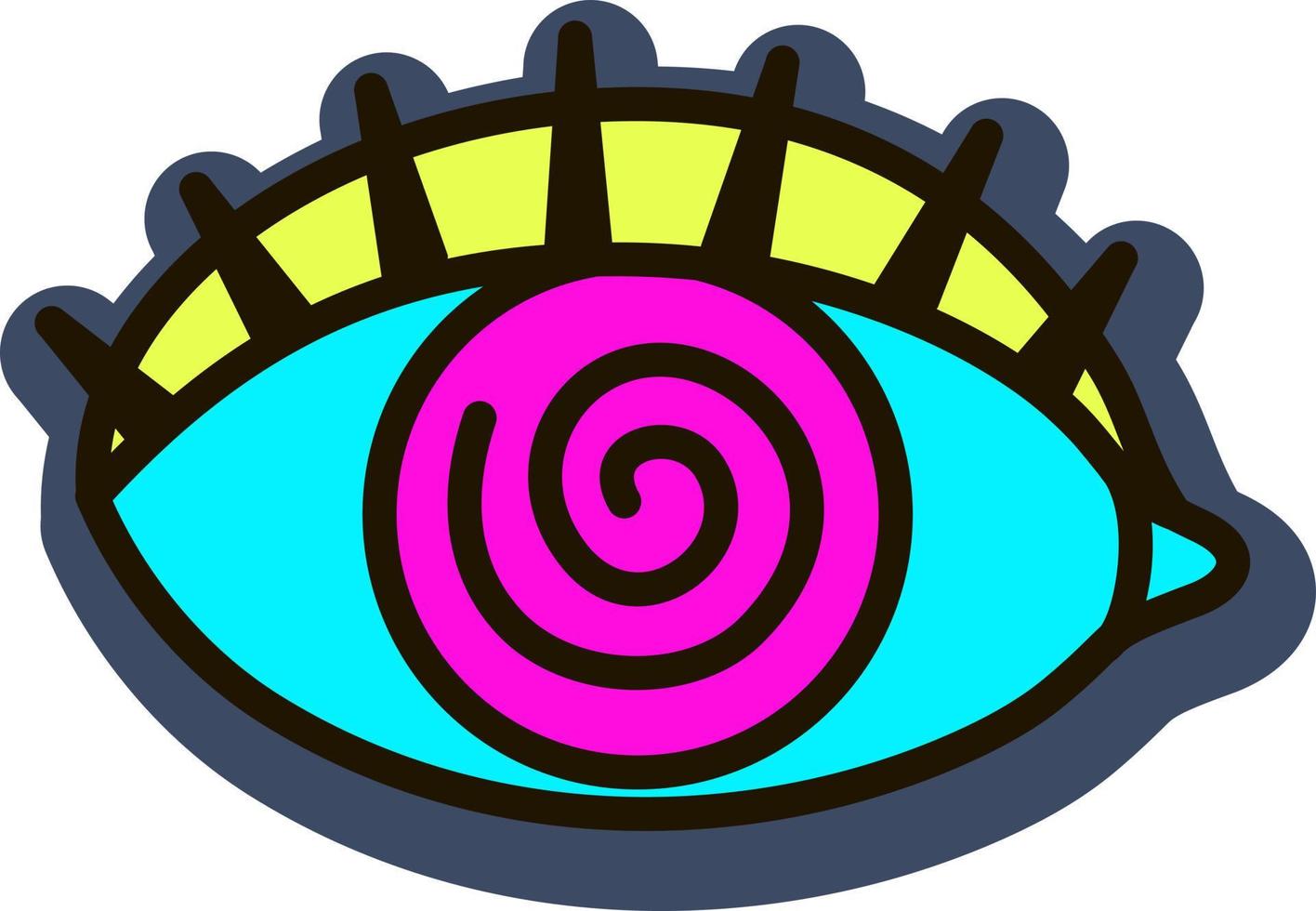 trippy öga. overkligt psychedelic illustration. öga av försyn, mystisk talisman. magi och esoterisk tecken. vektor