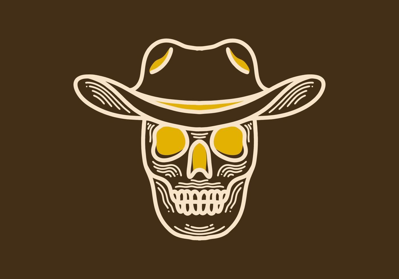 Retrostilillustration eines Cowboyschädels vektor