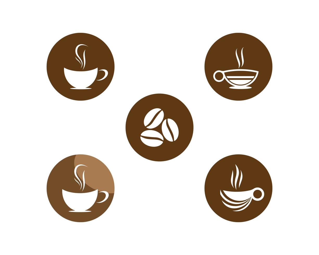 kaffe logotyp set vektor