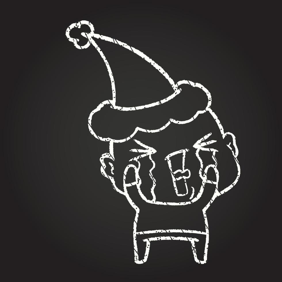 christmas man krita ritning vektor