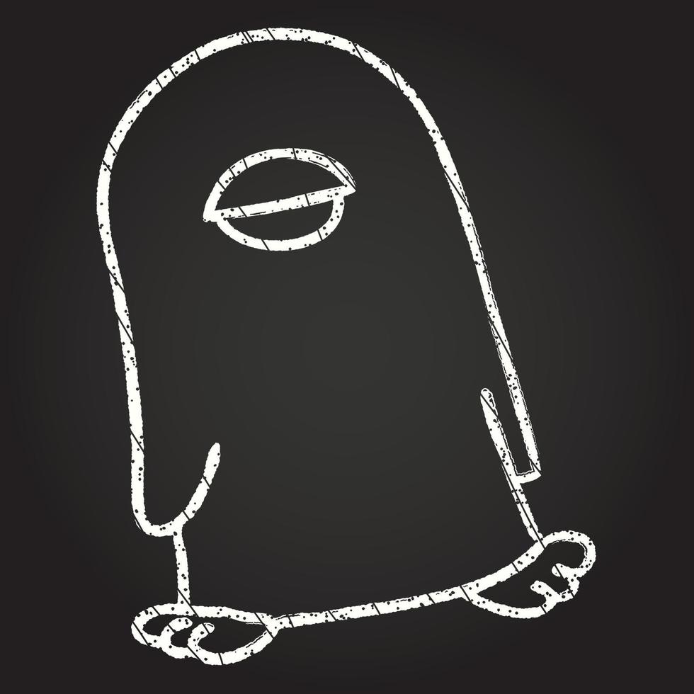 pingvin krita ritning vektor
