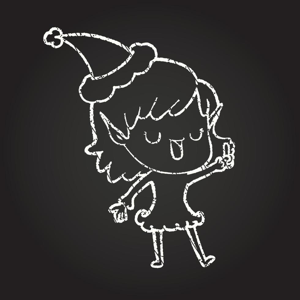 christmas elf krita ritning vektor