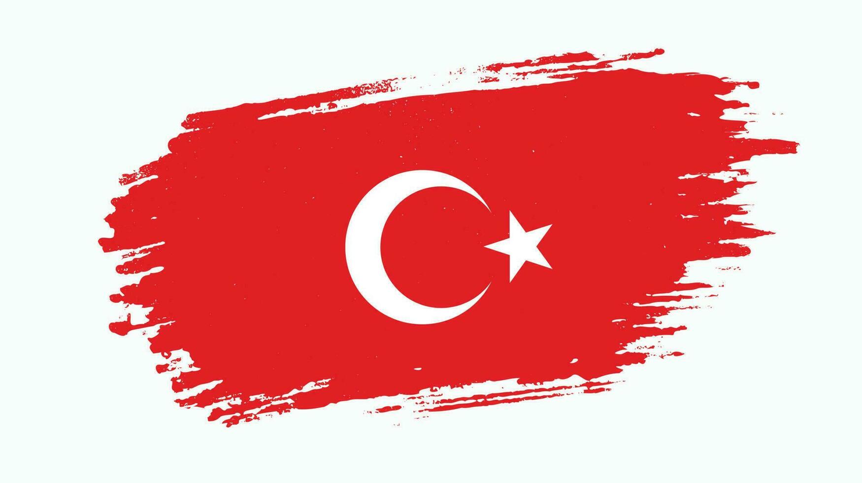 neue türkei handfarbe grunge flag vektor