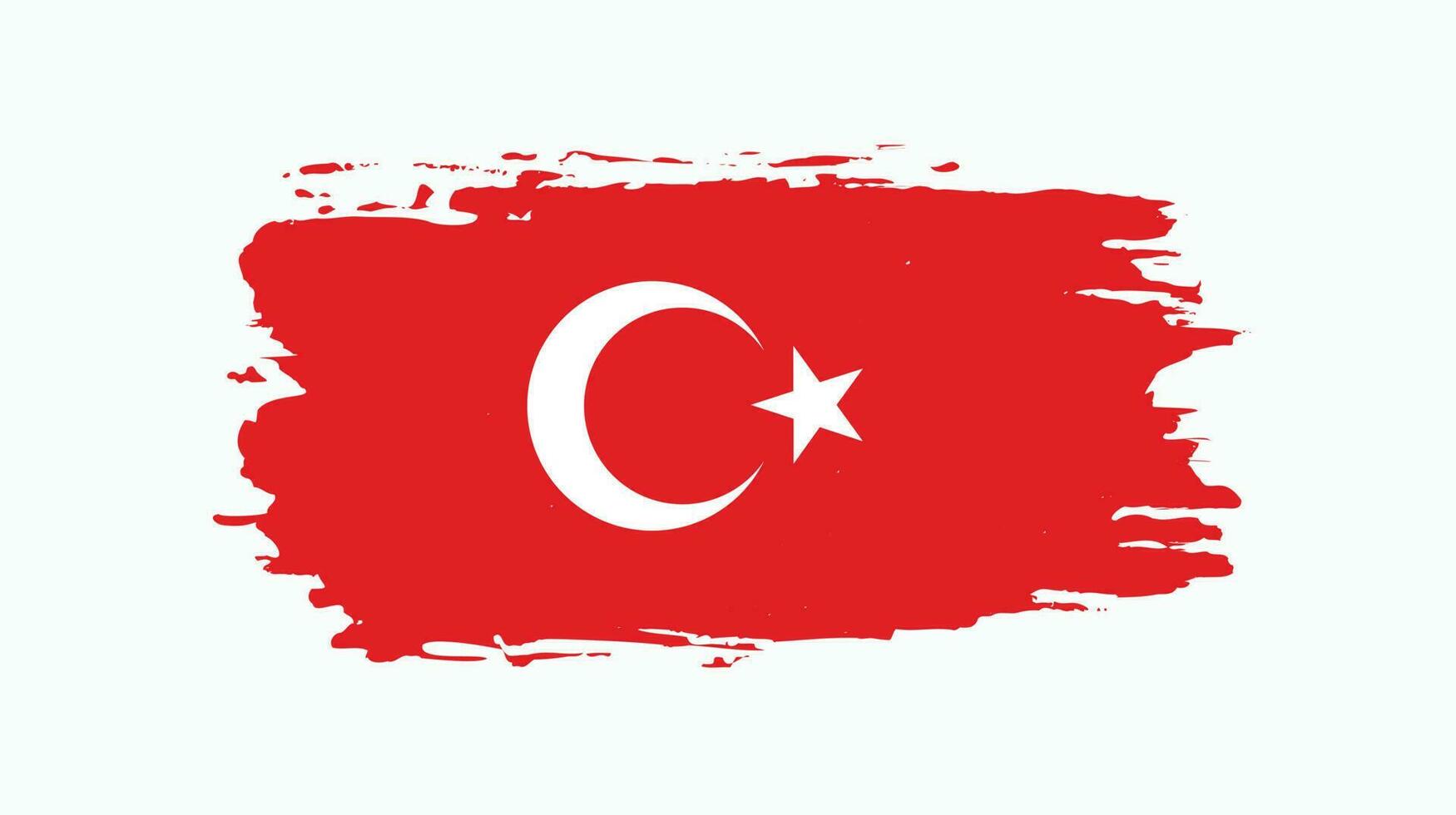 Vintage Grunge-Textur professioneller Türkei-Flaggenvektor vektor