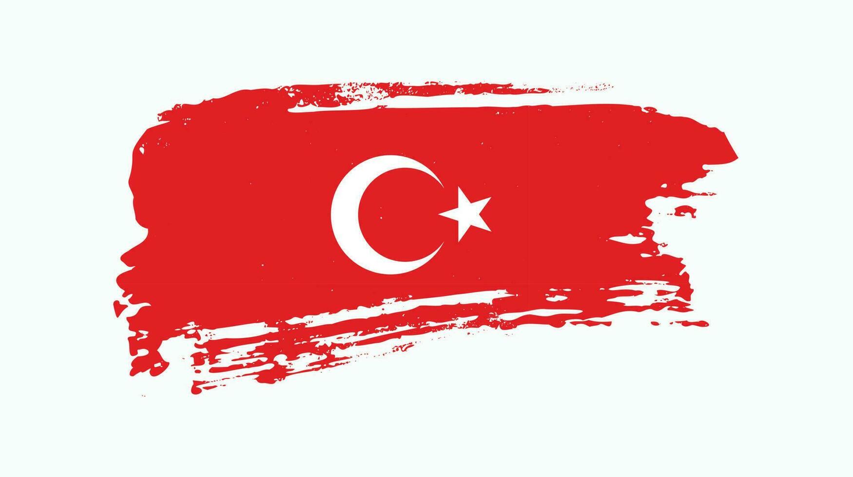 neuer Pinseleffekt Türkei grungy Flaggenvektor vektor