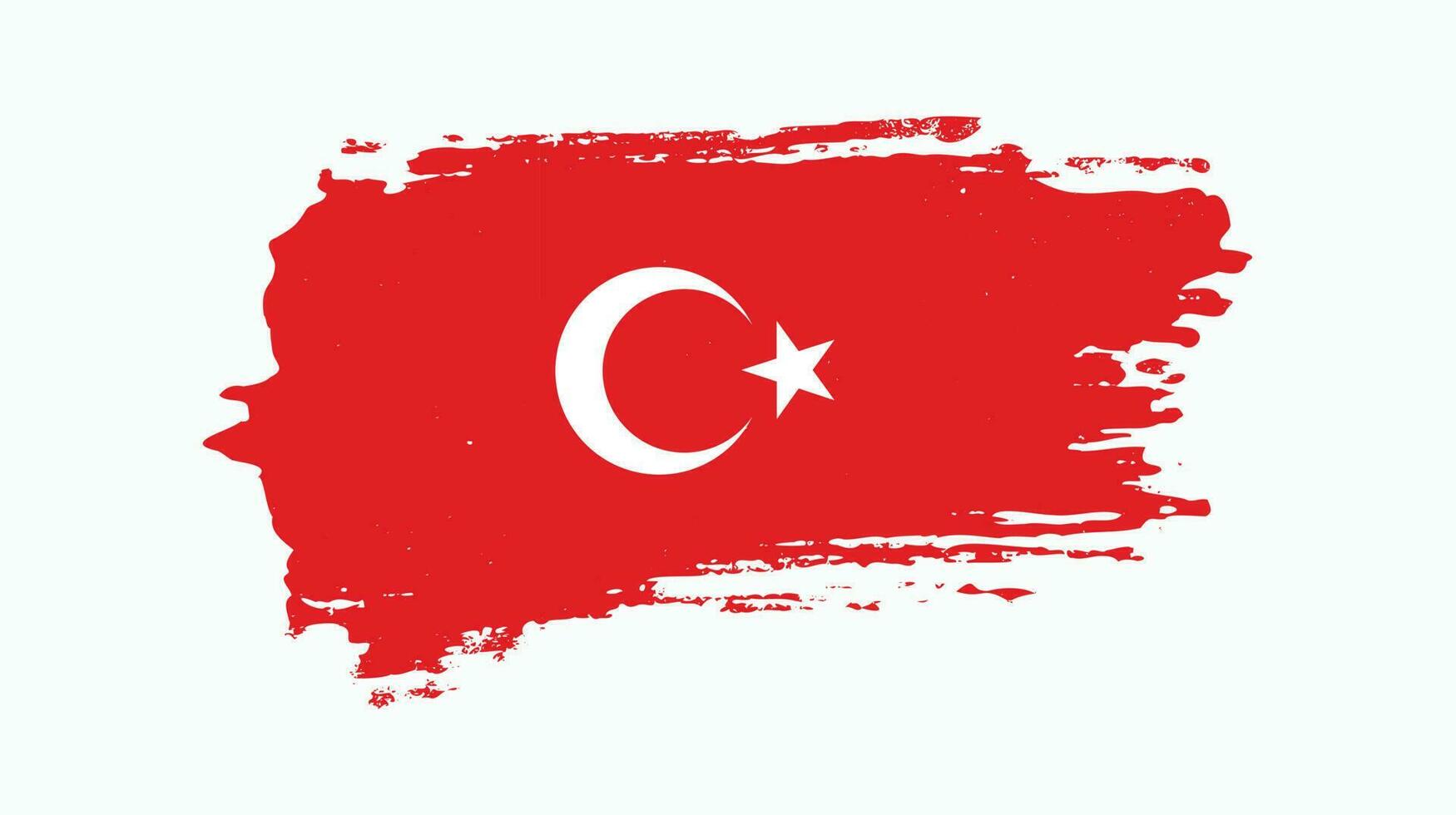 professioneller pinseleffekt türkenflaggenvektor vektor
