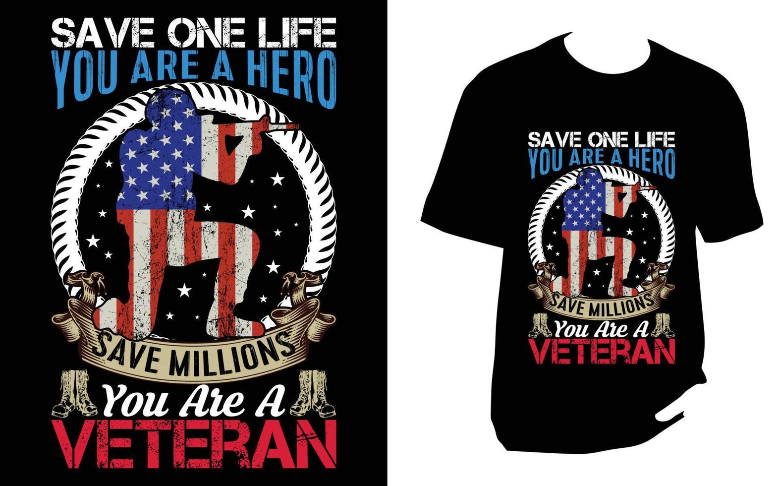 Veteranen-T-Shirt-Design vektor