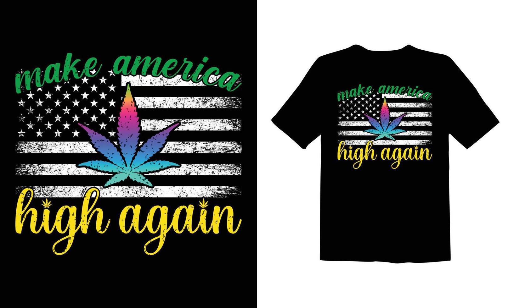 ogräs, cannabis t skjorta design vektor
