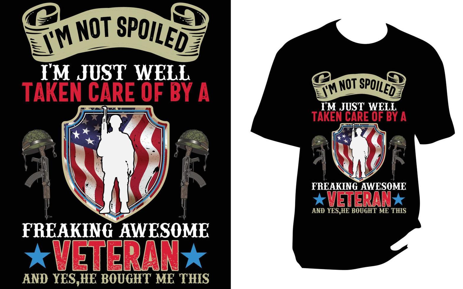 Veteranen-T-Shirt-Design vektor