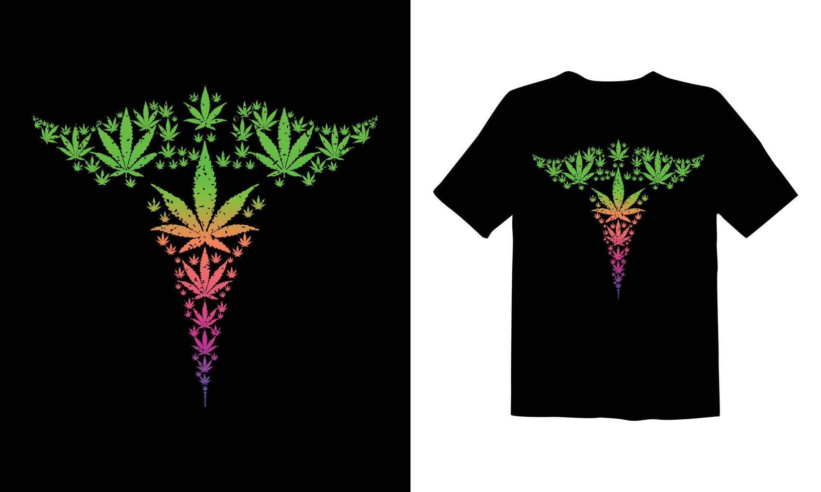 Unkraut, Cannabis-T-Shirt-Design vektor