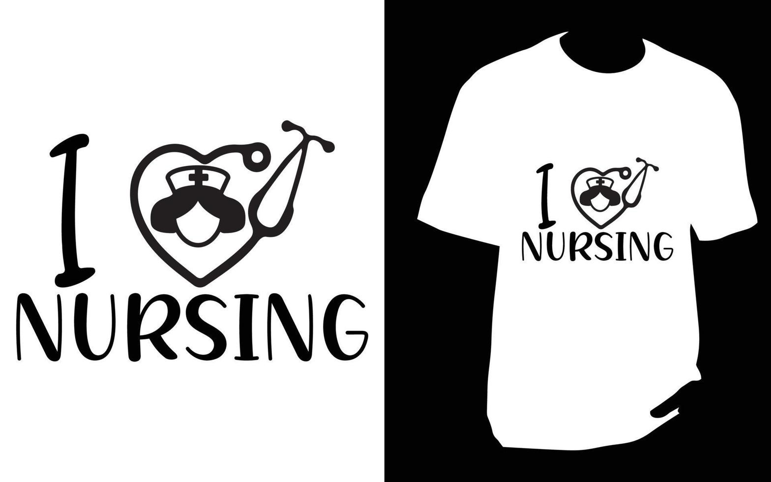 Krankenschwester-Svg-T-Shirt-Design vektor
