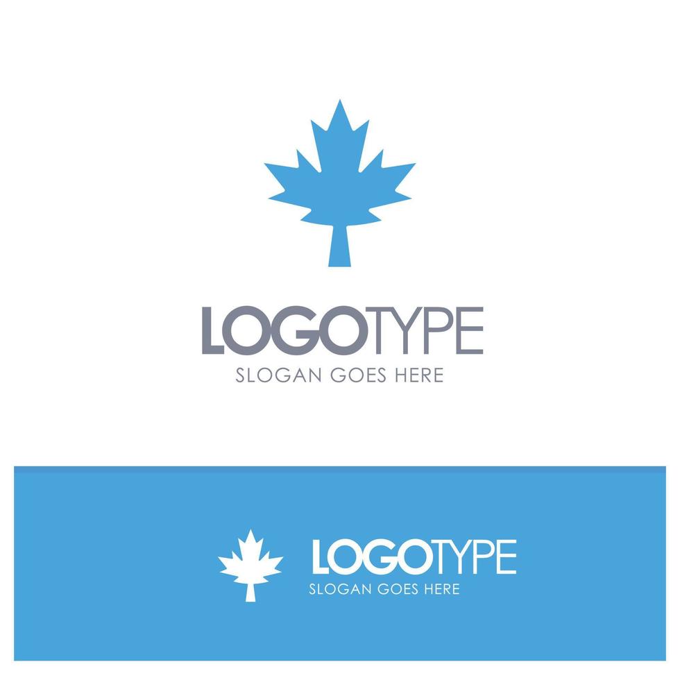 Canada Leaf Maple Blue Solid Logo mit Platz für Slogan vektor