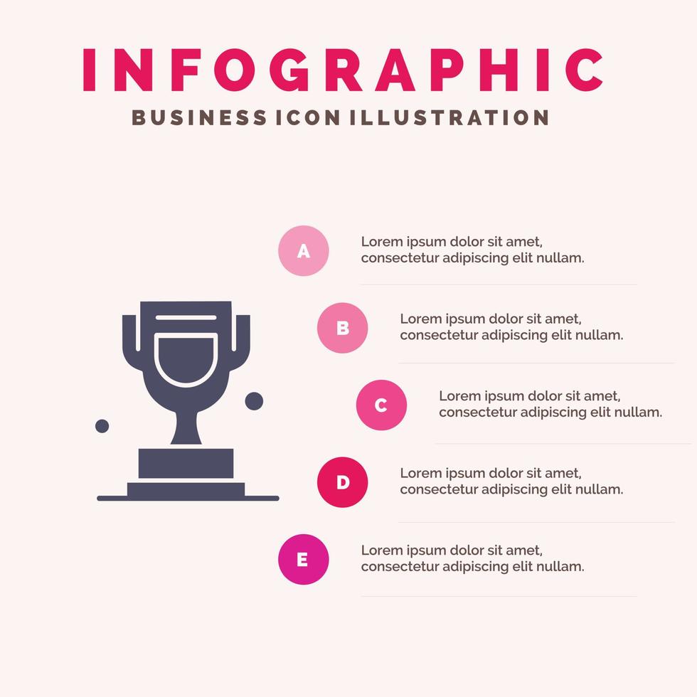 tilldela kopp trofén kanada fast ikon infographics 5 steg presentation bakgrund vektor