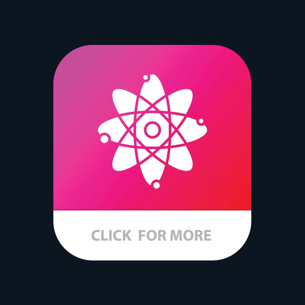 atom bildung nukleare mobile app-schaltfläche android- und ios-glyphenversion vektor