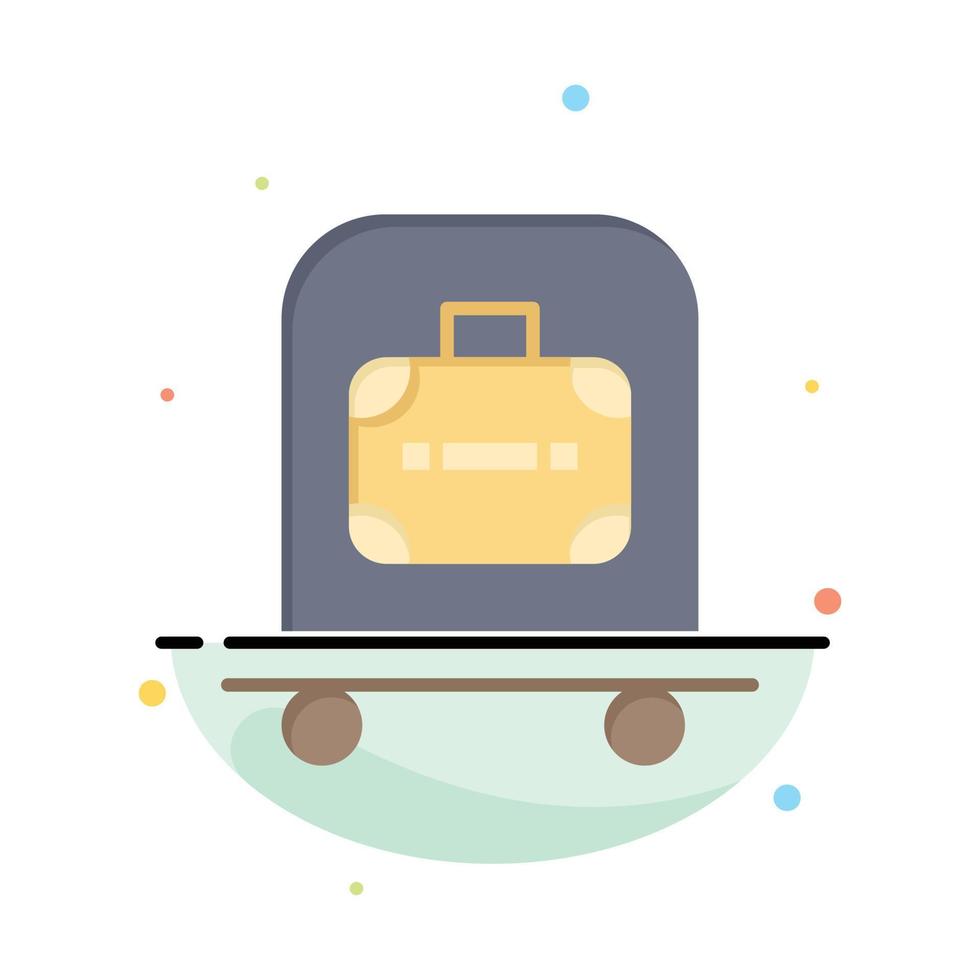 hotell bagage vagn väska abstrakt platt Färg ikon mall vektor