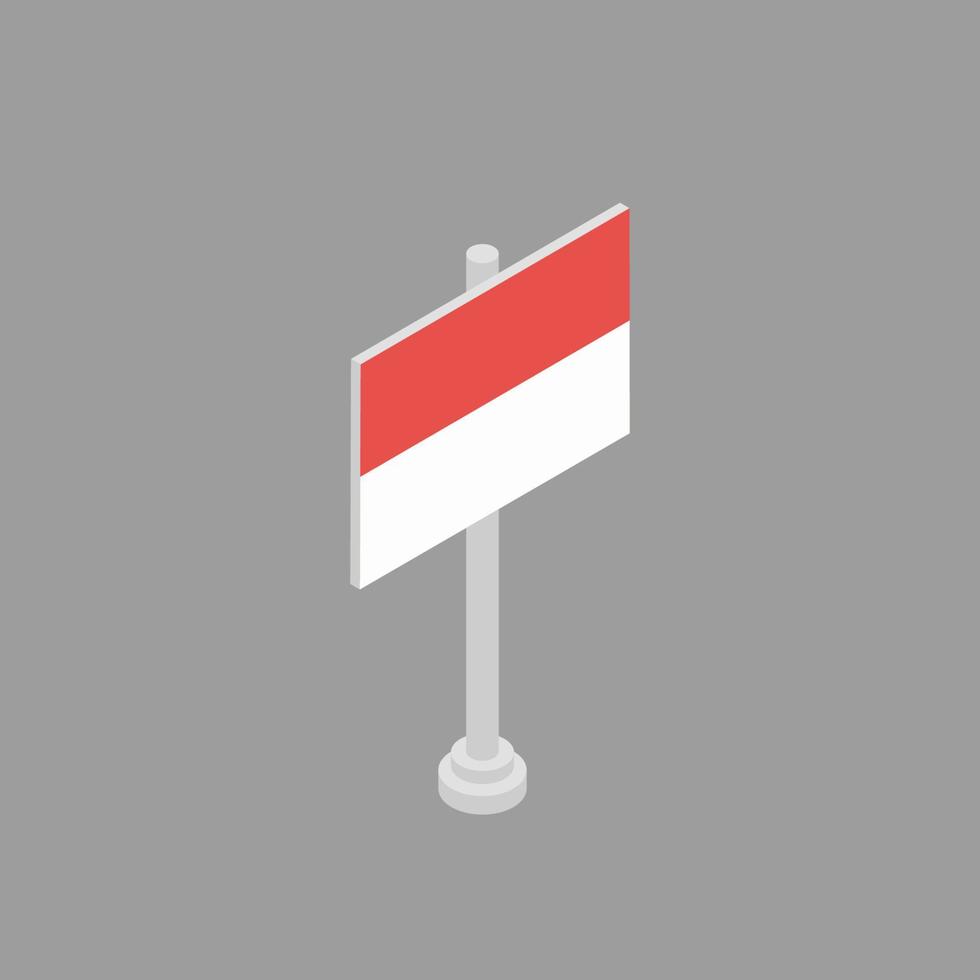 illustration av Monaco flagga mall vektor