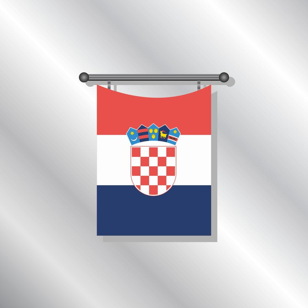 illustration av kroatien flagga mall vektor
