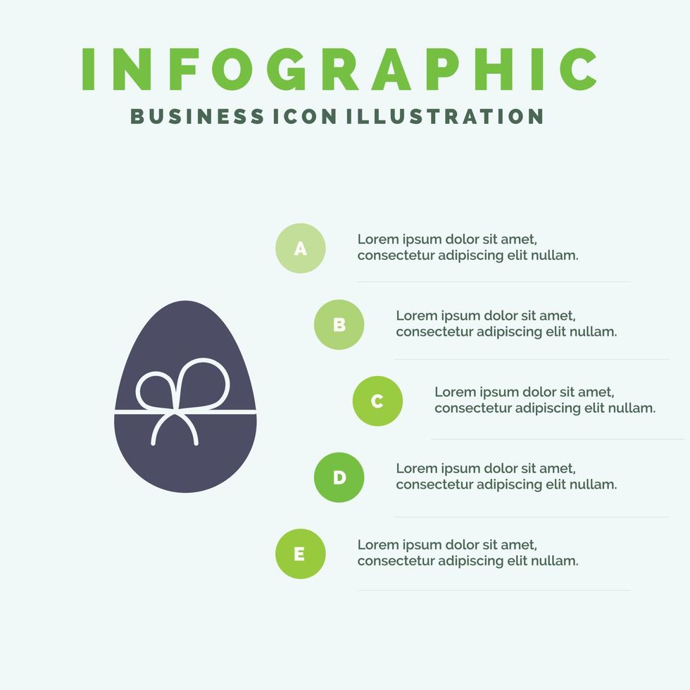 ei geschenk ostern natur solide symbol infografiken 5 schritte präsentation hintergrund vektor