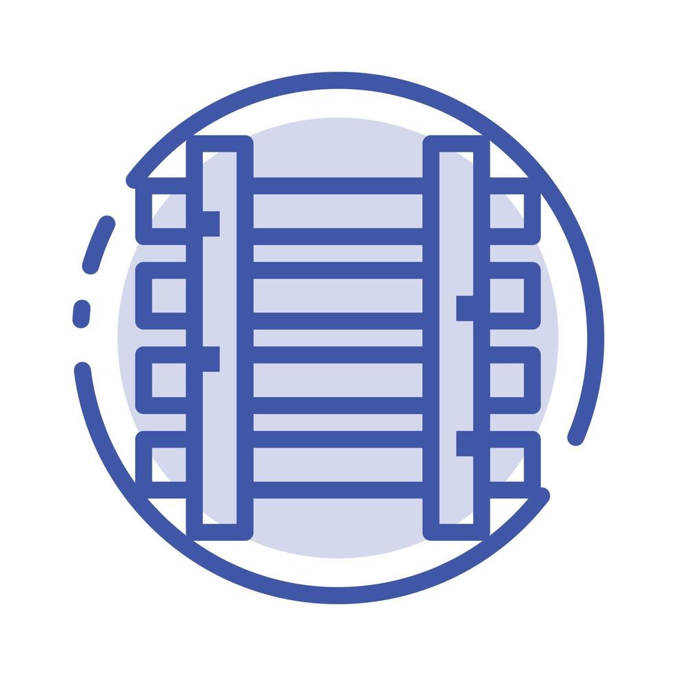 järnvägar station tåg transport blå prickad linje linje ikon vektor