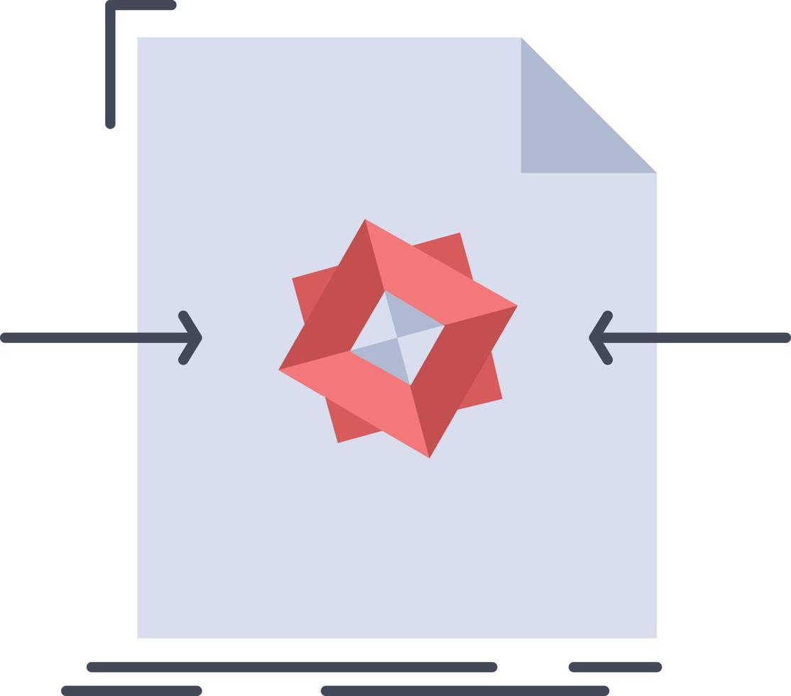 3d dokumentera fil objekt bearbetning platt Färg ikon vektor