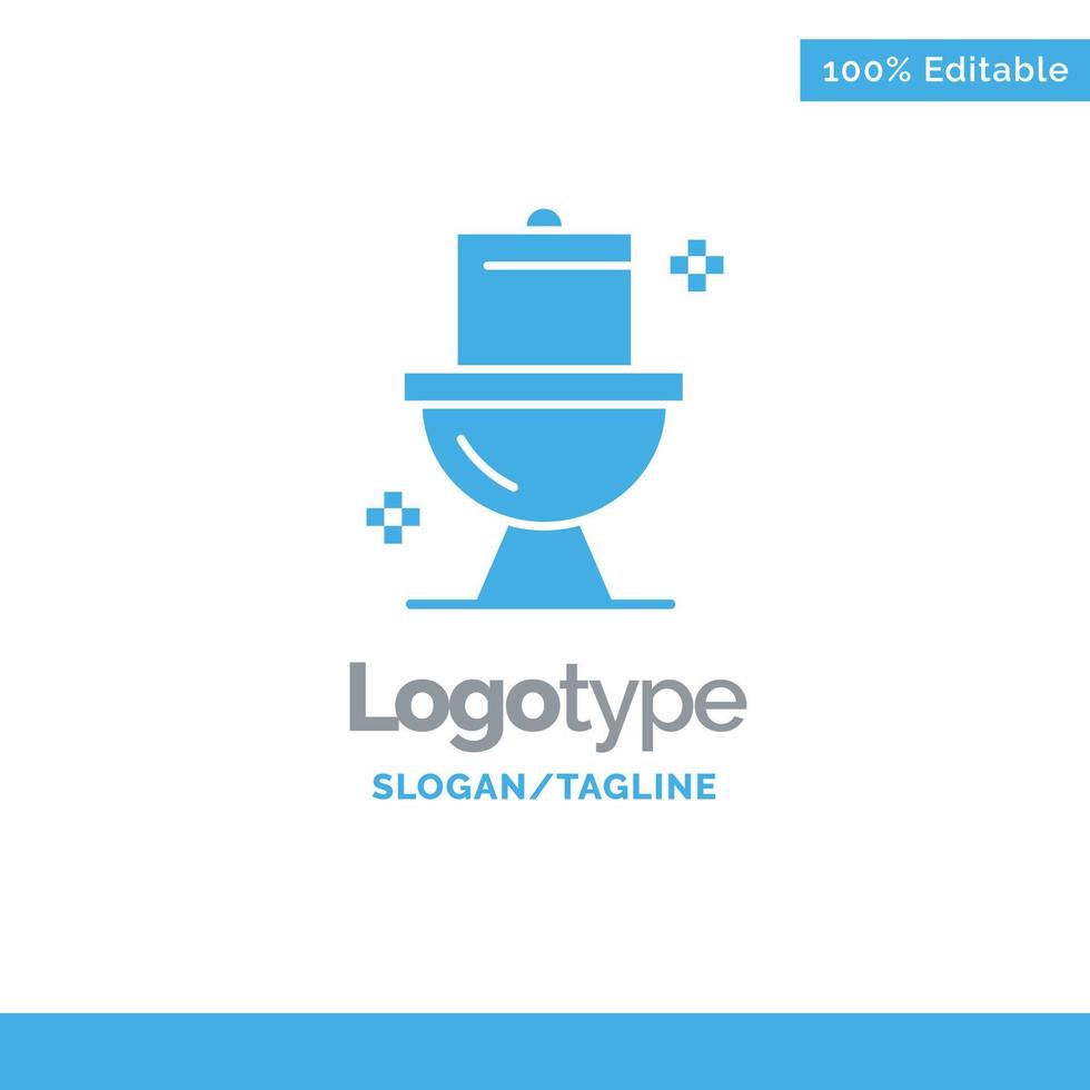 badrum rengöring toalett tvättrum blå fast logotyp mall plats för Tagline vektor