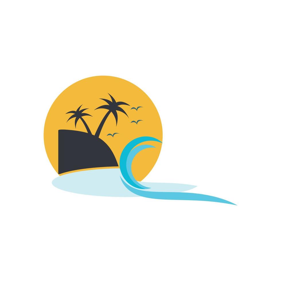 palm sommar logotyp vektor