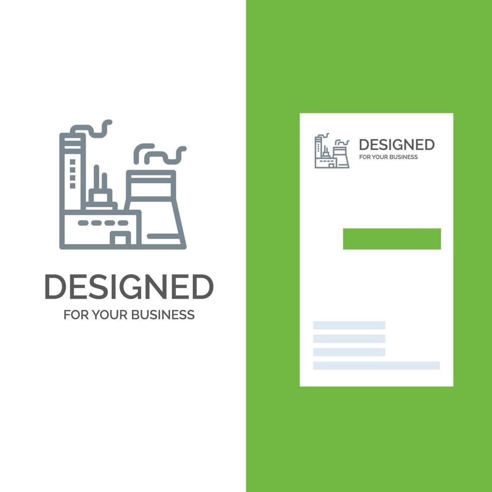 Hochbau Fabrikindustrie graues Logo-Design und Visitenkartenvorlage vektor