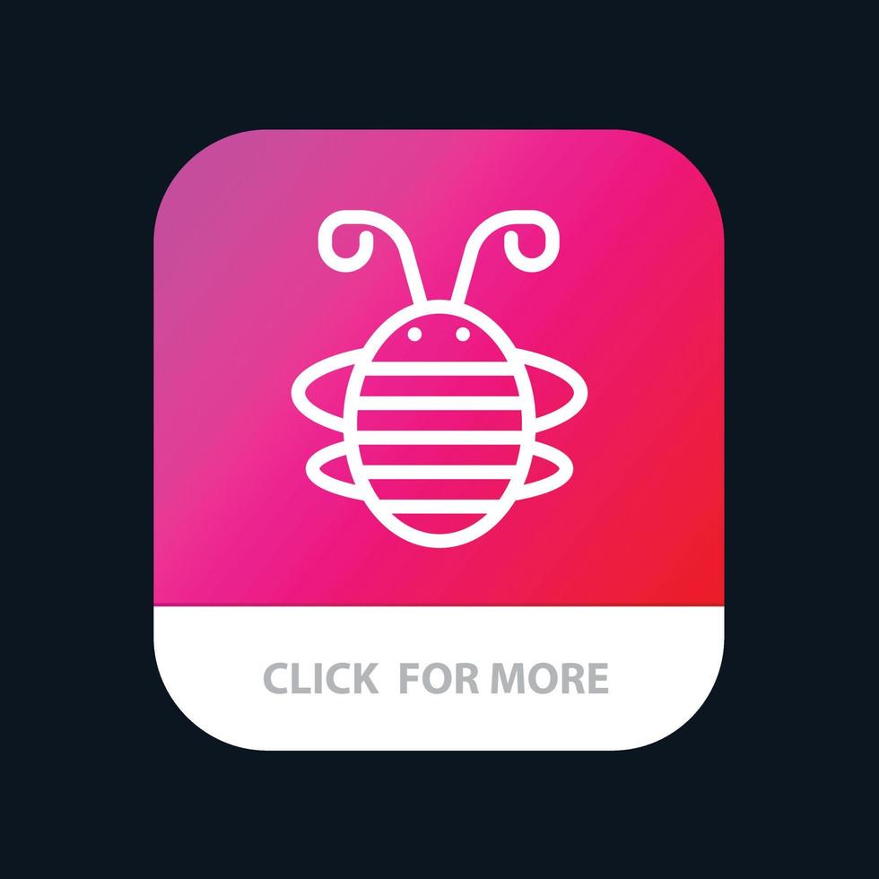 bi insekt skalbagge insekt nyckelpiga nyckelpiga mobil app knapp android och ios linje version vektor
