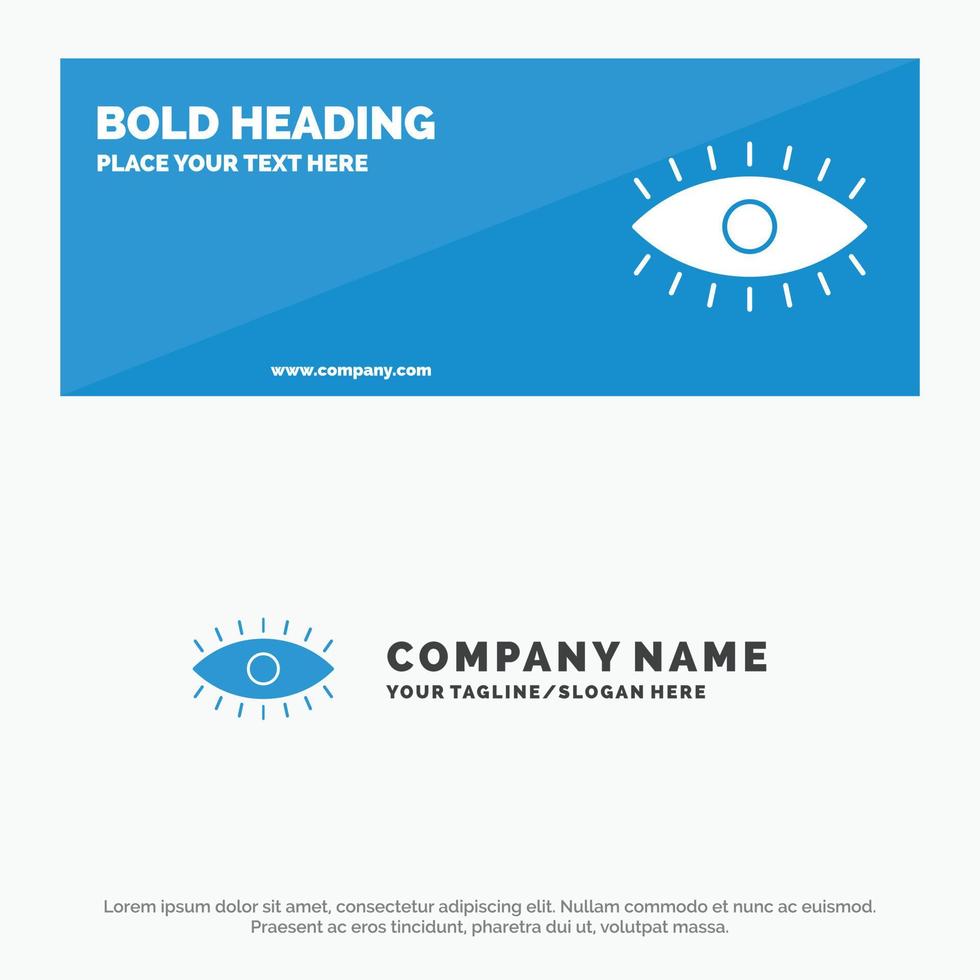 Auge Augen beobachten Design solide Symbol Website Banner und Business-Logo-Vorlage vektor