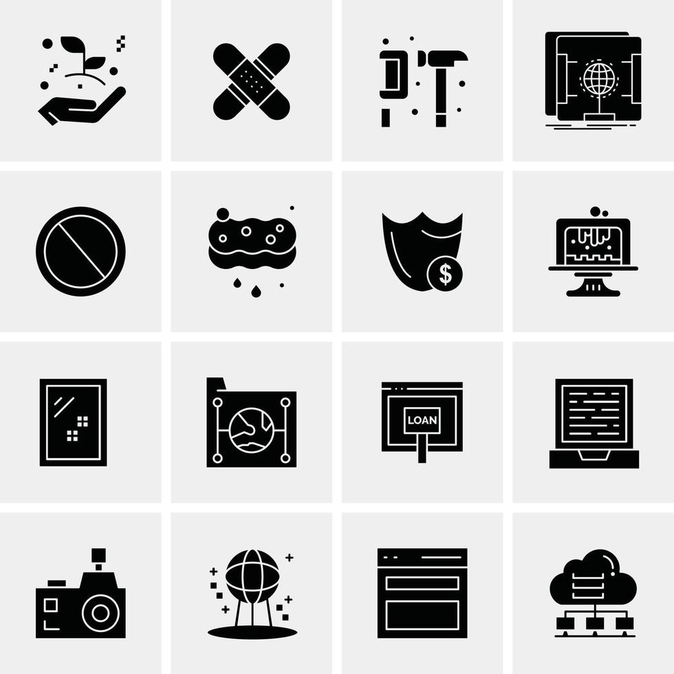 16 universelle Business-Icons Vektor kreative Icon-Illustration zur Verwendung in Web- und mobilen Projekten