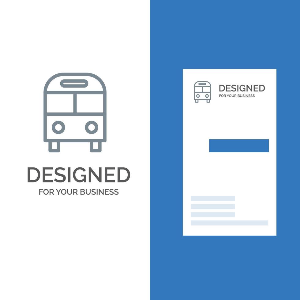 bil buss leverera logistisk transport grå logotyp design och företag kort mall vektor