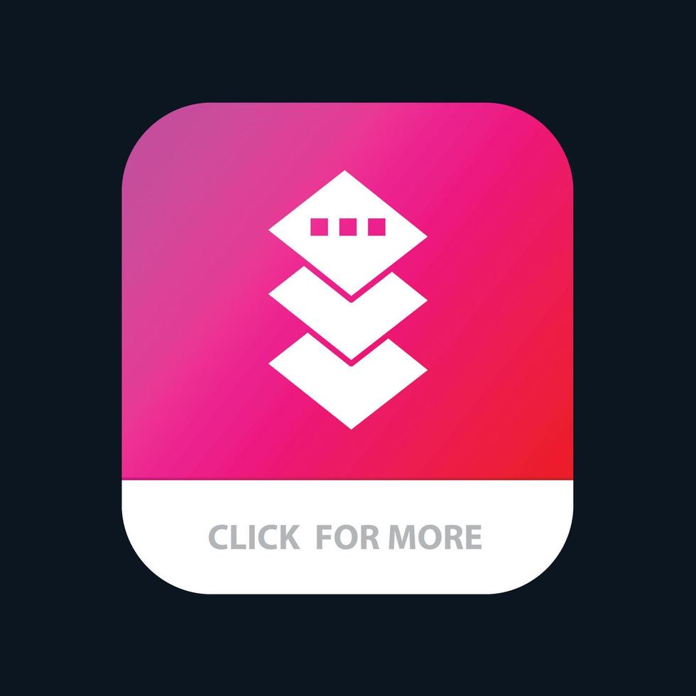 design plane square mobile app button android- und ios-glyphenversion vektor