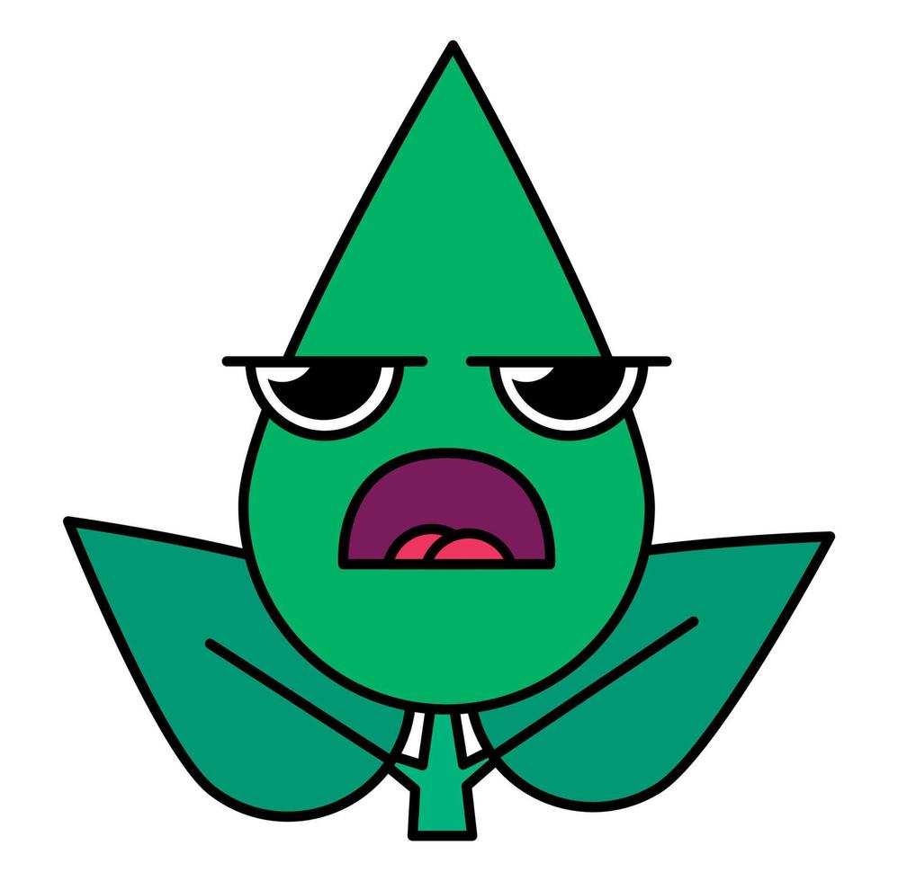 grüner Baum enttäuscht Emoticon-Symbol vektor