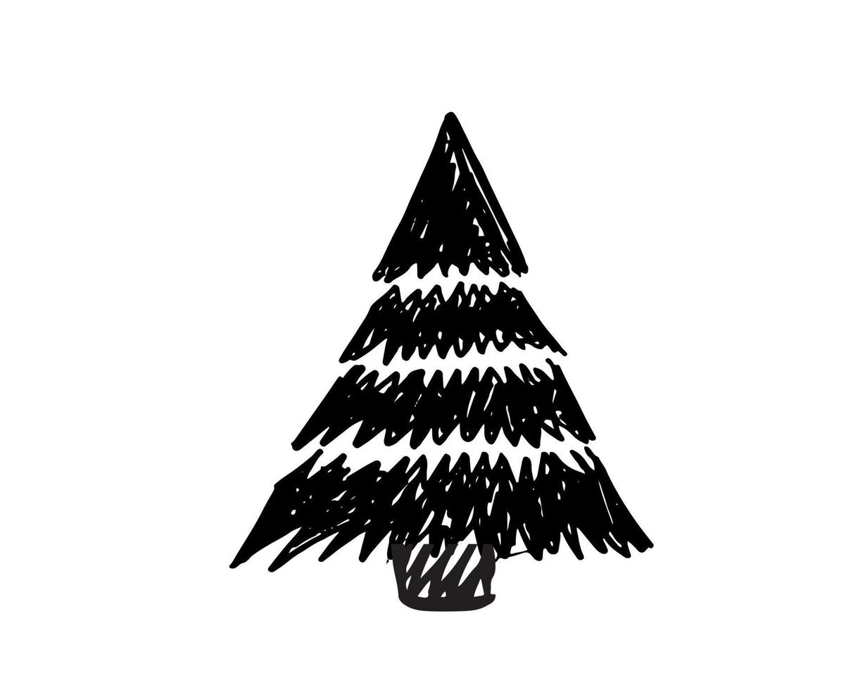 weihnachtsbaum handgezeichnete illustrationen. Vektor. vektor