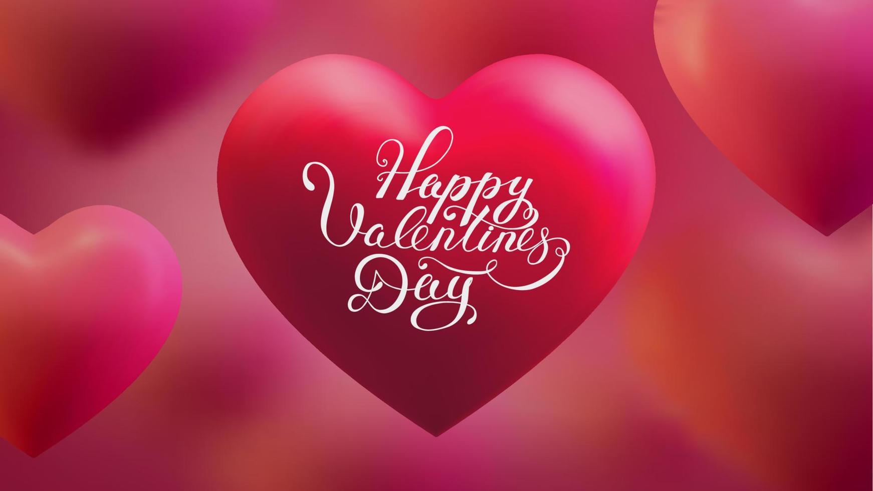 3D-Vektor-Herz mit Happy Valentines Day-Schriftzug. Vektor-Illustration. Liebe Herz Hintergrund. vektor