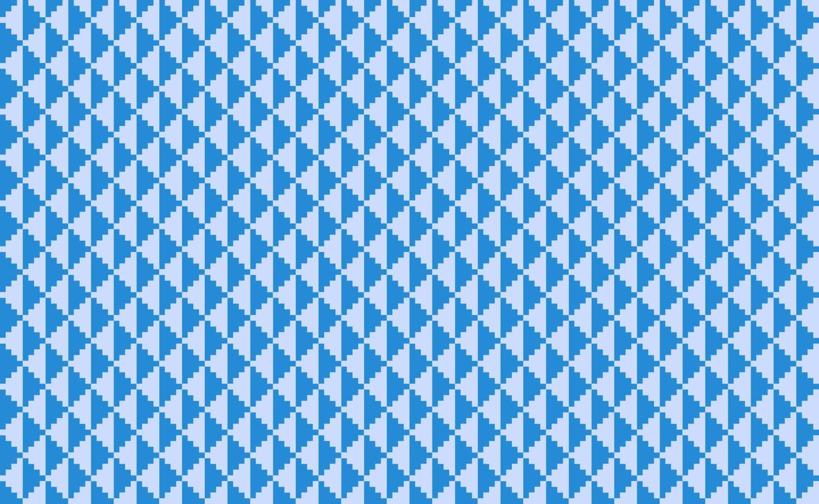 geometrisches ethnisches Muster, abstrakter Hintergrund der Vektorstickerei, dreieckiges blaues Muster geometrisches Retro vektor