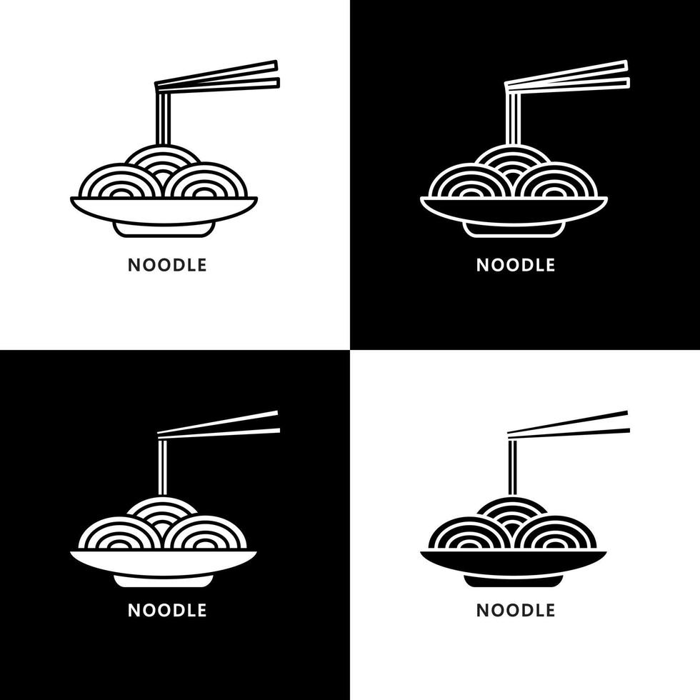 Nudel-Essen-Logo. essen und trinken illustration. Spaghetti Pasta Symbol Symbol vektor