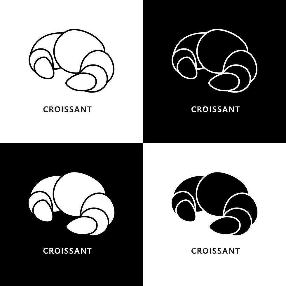 Croissant-Logo. essen und trinken illustration. Symbol für Bäckerei und Gebäck vektor