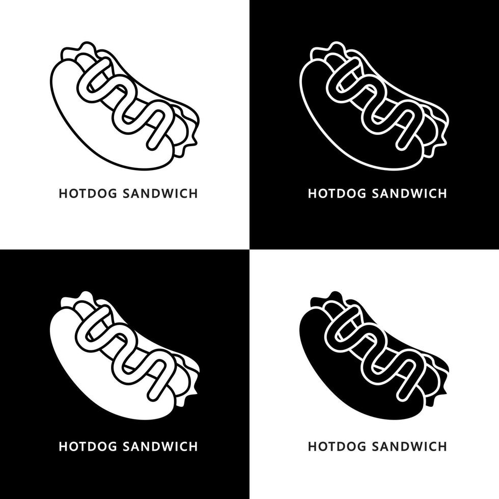 Hotdog-Sandwich-Logo. essen und trinken illustration. Fastfood-Symbol vektor