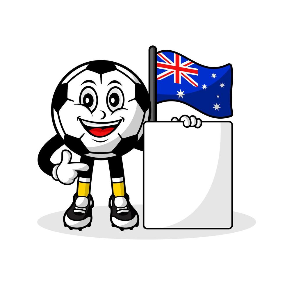 Maskottchen-Cartoon-Fußball-Australien-Flagge mit Banner vektor
