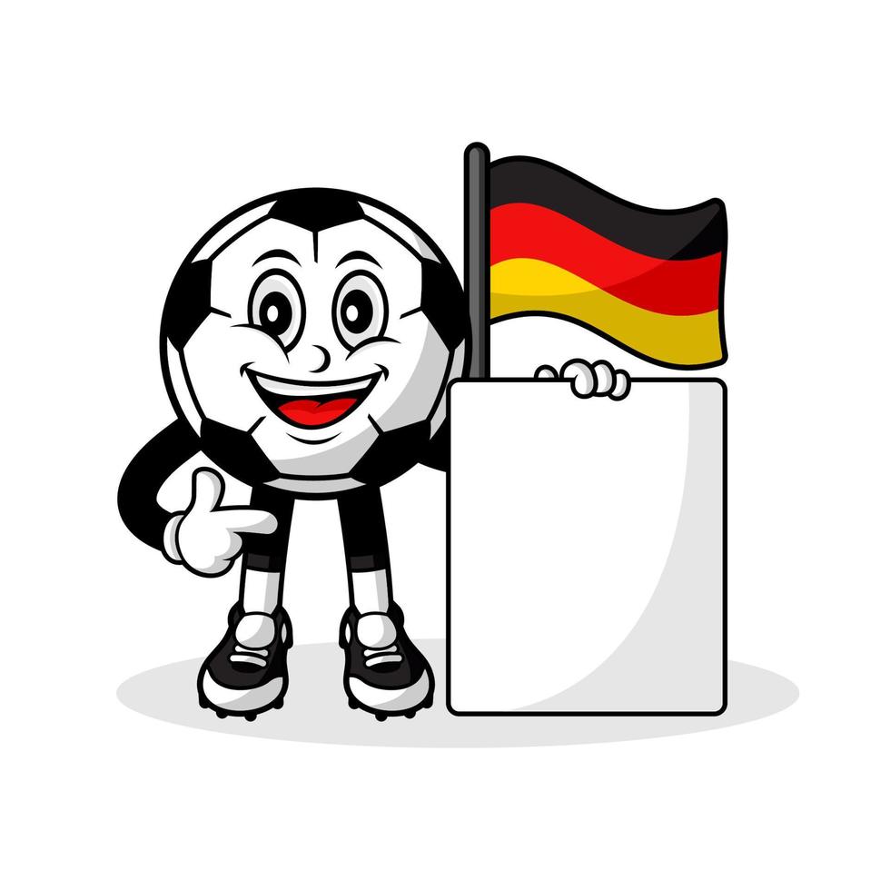 maskottchen cartoon fußball deutschland flagge mit banner vektor